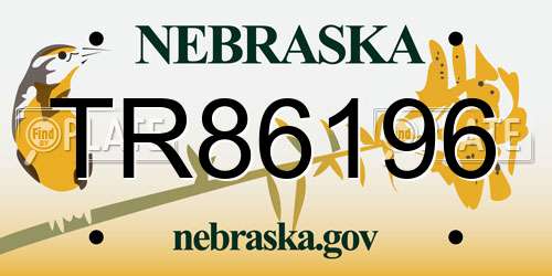 TR86196 Nebraska License Plate