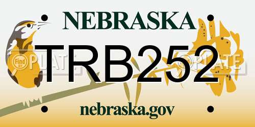 TRB252 Nebraska License Plate