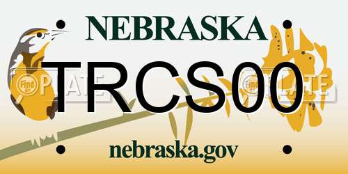 TRCS00 Nebraska License Plate