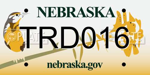 TRD016 Nebraska License Plate