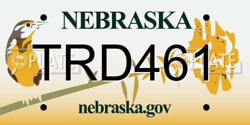 TRD461 Nebraska License Plate