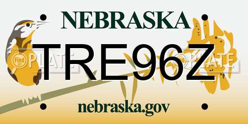 TRE96Z Nebraska License Plate