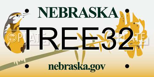 TREE32 Nebraska License Plate