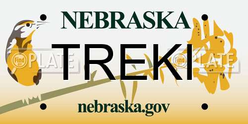 TREKI Nebraska License Plate