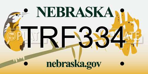 TRF334 Nebraska License Plate