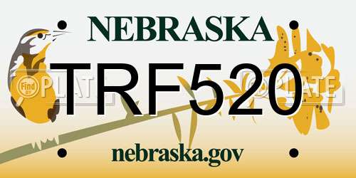 TRF520 Nebraska License Plate