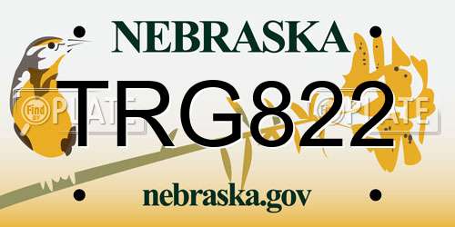 TRG822 Nebraska License Plate