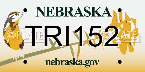 TRI152 Nebraska License Plate