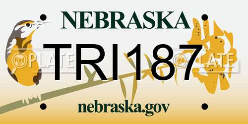 TRI187 Nebraska License Plate