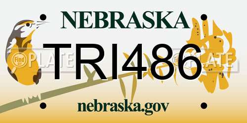 TRI486 Nebraska License Plate