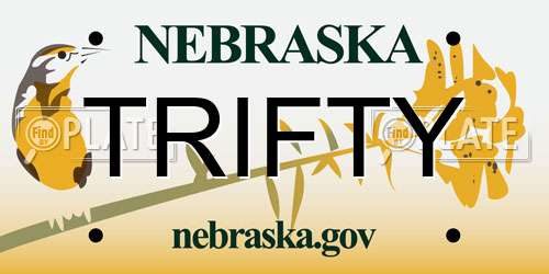 TRIFTY Nebraska License Plate