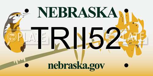 TRII52 Nebraska License Plate