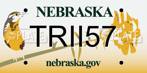 TRII57 Nebraska License Plate