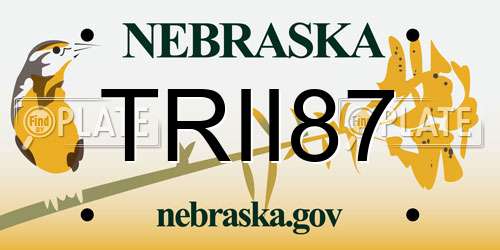 TRII87 Nebraska License Plate
