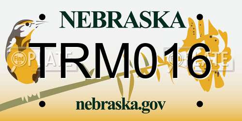 TRM016 Nebraska License Plate