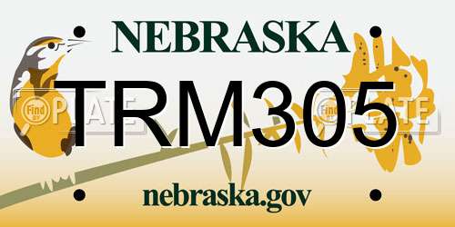 TRM305 Nebraska License Plate