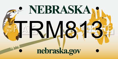 TRM813 Nebraska License Plate