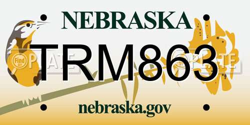 TRM863 Nebraska License Plate