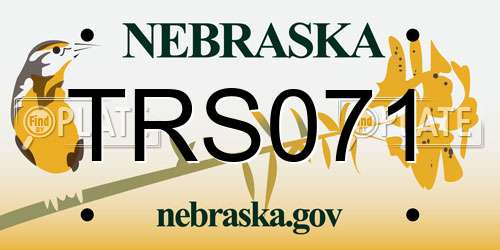 TRS071 Nebraska License Plate