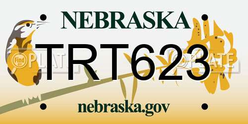 TRT623 Nebraska License Plate