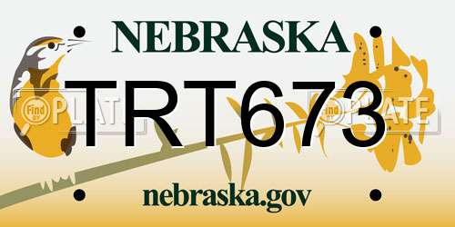 TRT673 Nebraska License Plate