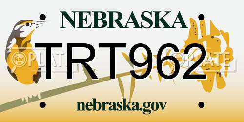 TRT962 Nebraska License Plate