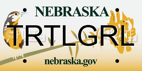 TRTLGRL Nebraska License Plate