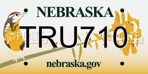 TRU710 Nebraska License Plate
