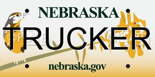 TRUCKER Nebraska License Plate