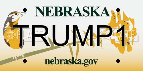 TRUMP1 Nebraska License Plate