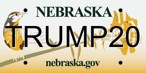 TRUMP20 Nebraska License Plate