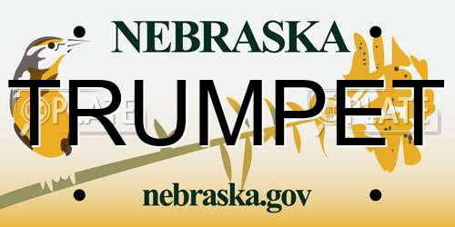 TRUMPET Nebraska License Plate