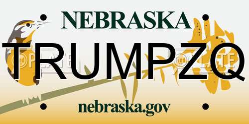 TRUMPZQ Nebraska License Plate