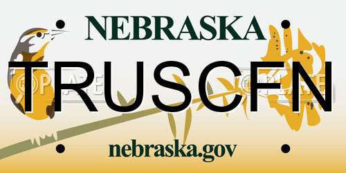 TRUSCFN Nebraska License Plate