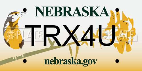 TRX4U Nebraska License Plate