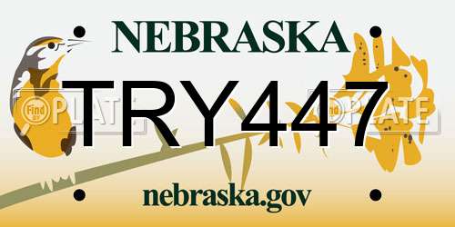 TRY447 Nebraska License Plate