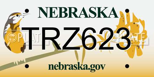 TRZ623 Nebraska License Plate