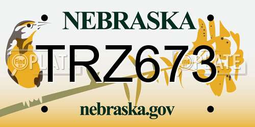 TRZ673 Nebraska License Plate