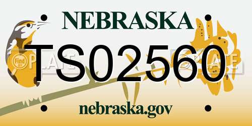 TS02560 Nebraska License Plate
