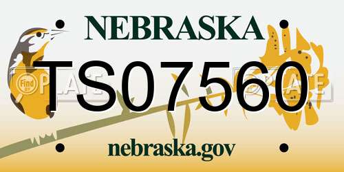 TS07560 Nebraska License Plate