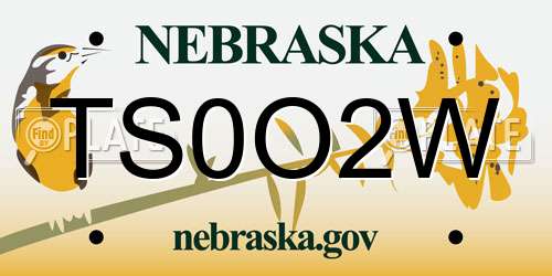 TS0O2W Nebraska License Plate