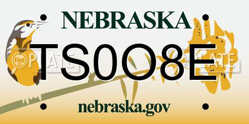 TS0O8E Nebraska License Plate