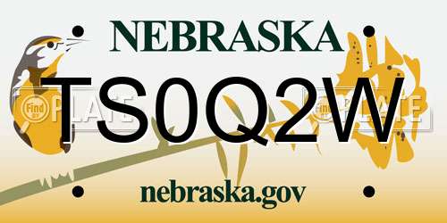 TS0Q2W Nebraska License Plate