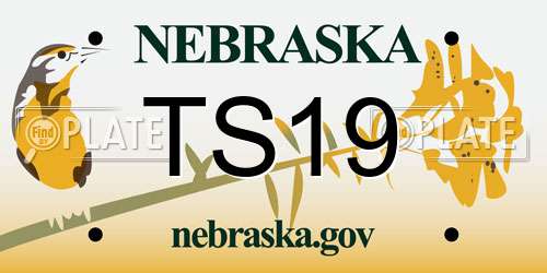 TS19 Nebraska License Plate