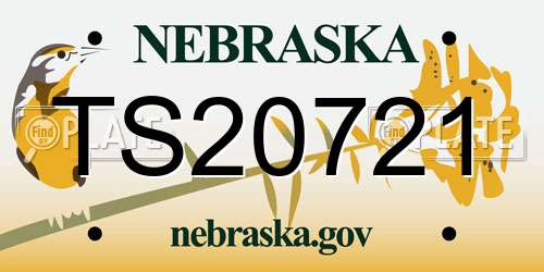 TS20721 Nebraska License Plate