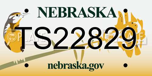 TS22829 Nebraska License Plate