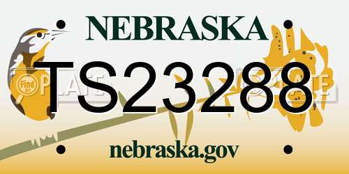 TS23288 Nebraska License Plate