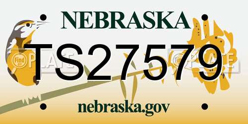 TS27579 Nebraska License Plate