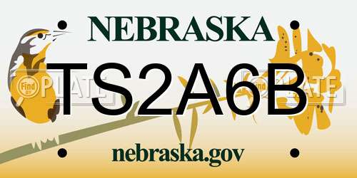 TS2A6B Nebraska License Plate