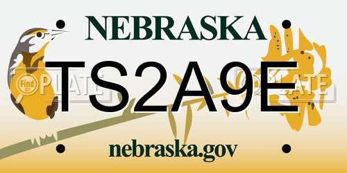TS2A9E Nebraska License Plate